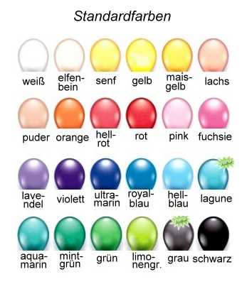 Latexballons-Standardfarben